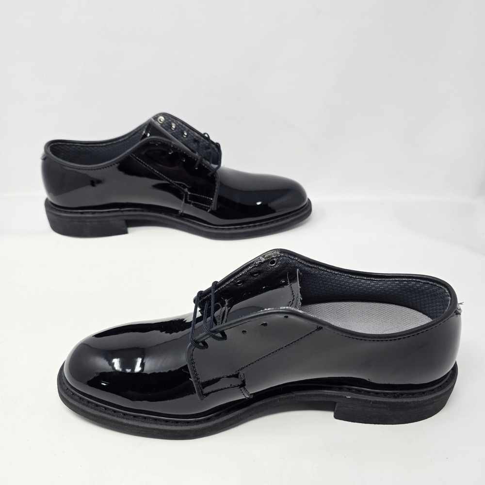 Bates Mens High Gloss Oxford Dress Shoes Black Patent Vibram Sole 10 D 00941C - Picture 10 of 16